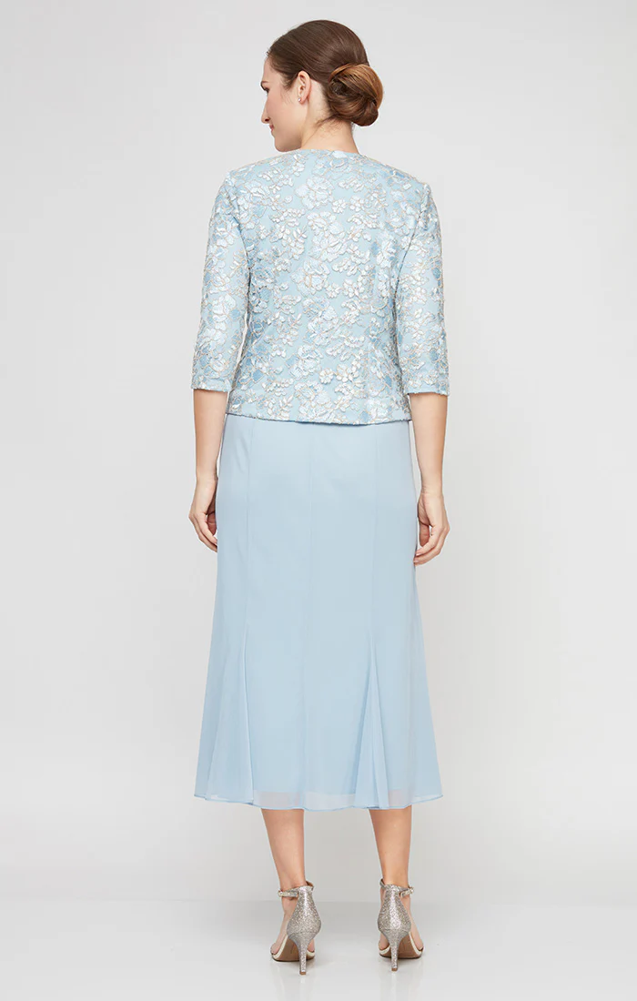 Regular - Tea-Length Jacket Dress with Corded Detail Bodice & Jacket - Image 3