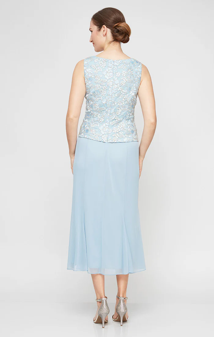 Regular - Tea-Length Jacket Dress with Corded Detail Bodice & Jacket - Image 4
