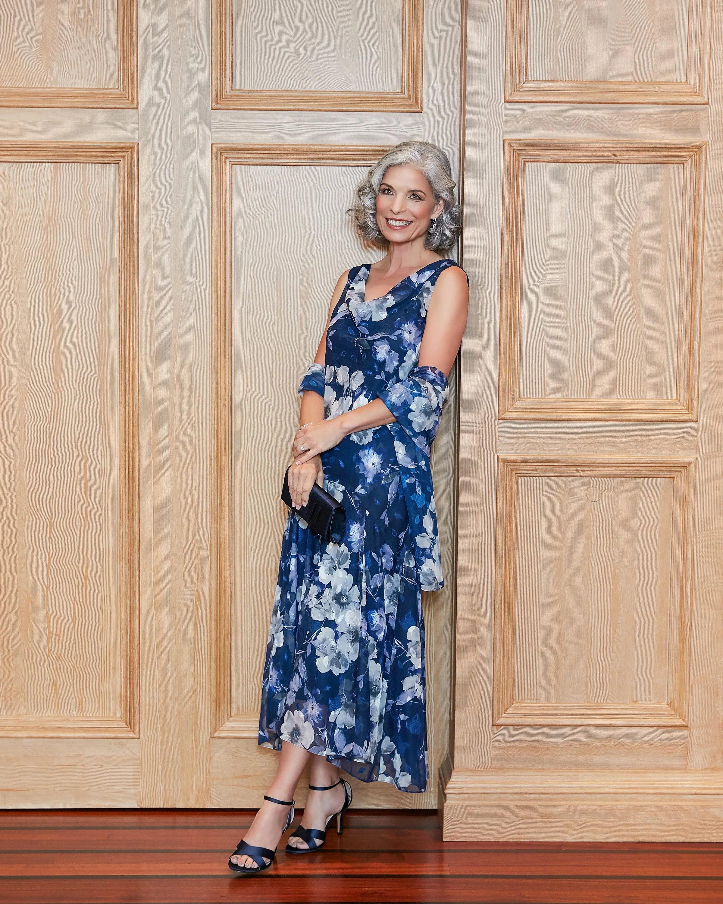Emma Printed Cowl Neck Dress - Image 6