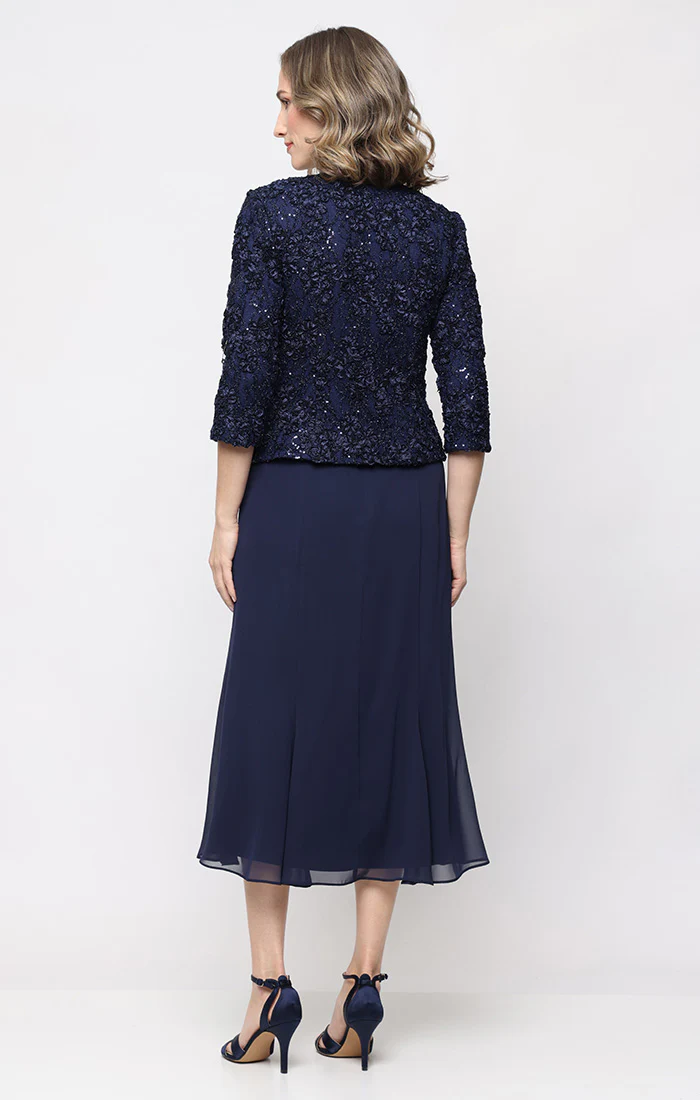 Regular - Soutache Lace & Chiffon Jacket Dress - Image 4
