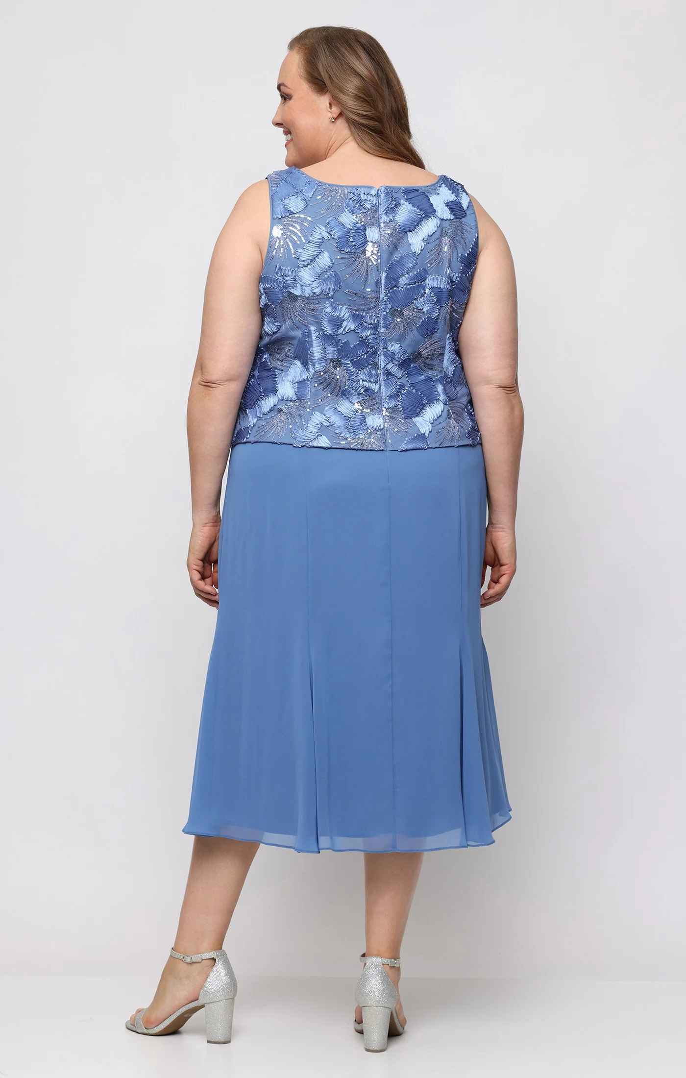 Plus Tea Length Soutache Mock Jacket Dress - Image 3