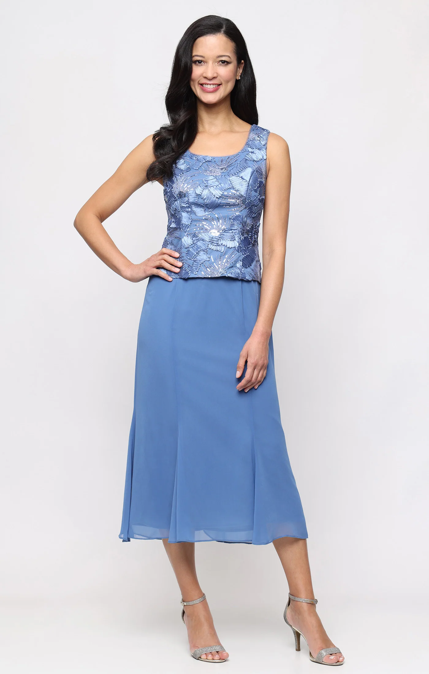 Petite Tea Length Soutache Mock Jacket Dress - Image 3