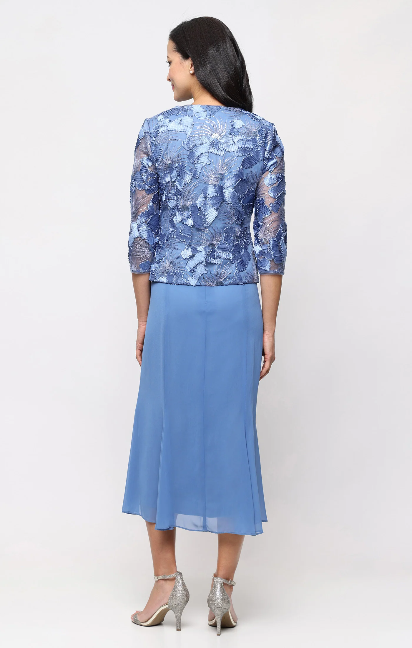Petite Tea Length Soutache Mock Jacket Dress - Image 4