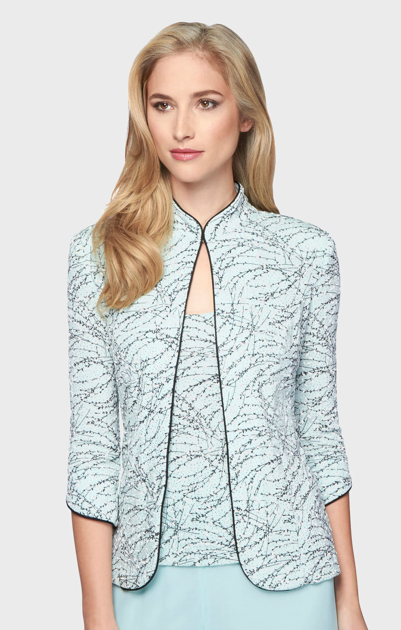 Glitter Knit Mandarin-Collar Twinset - Image 13