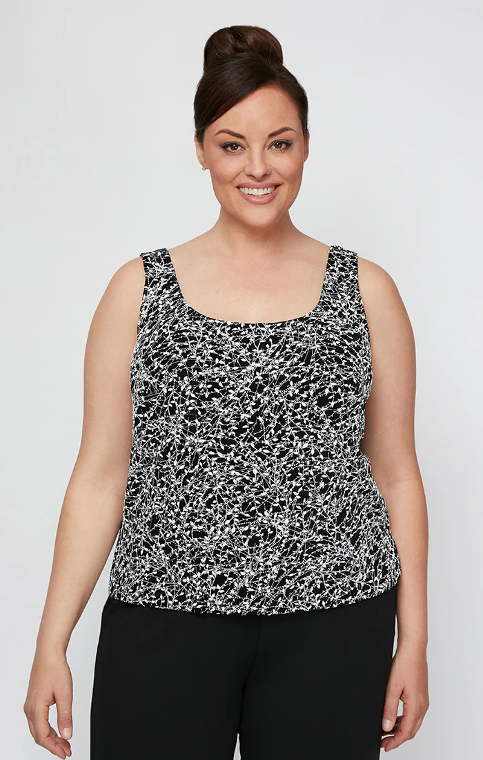 Plus Glitter Knit Mandarin-Collar Twinset - Image 10