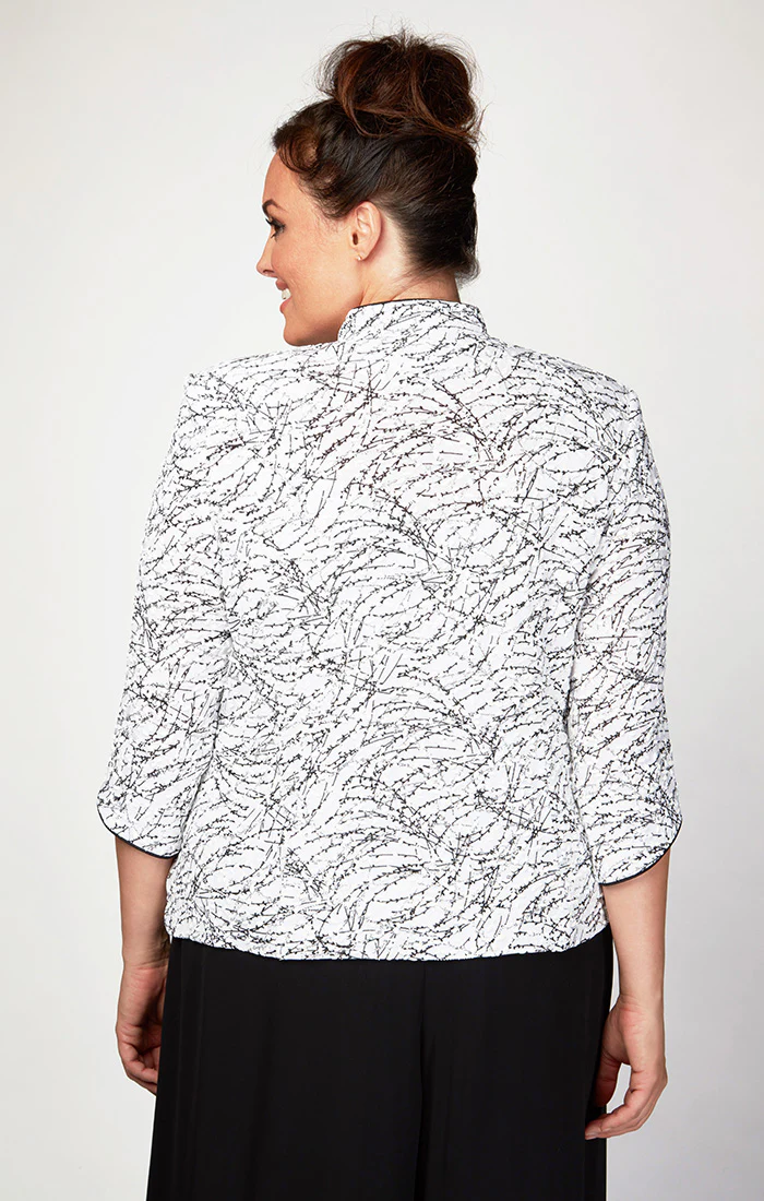 Plus Glitter Knit Mandarin-Collar Twinset - Image 3