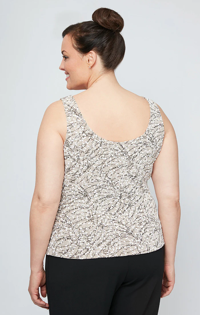 Plus Glitter Knit Mandarin-Collar Twinset - Image 9