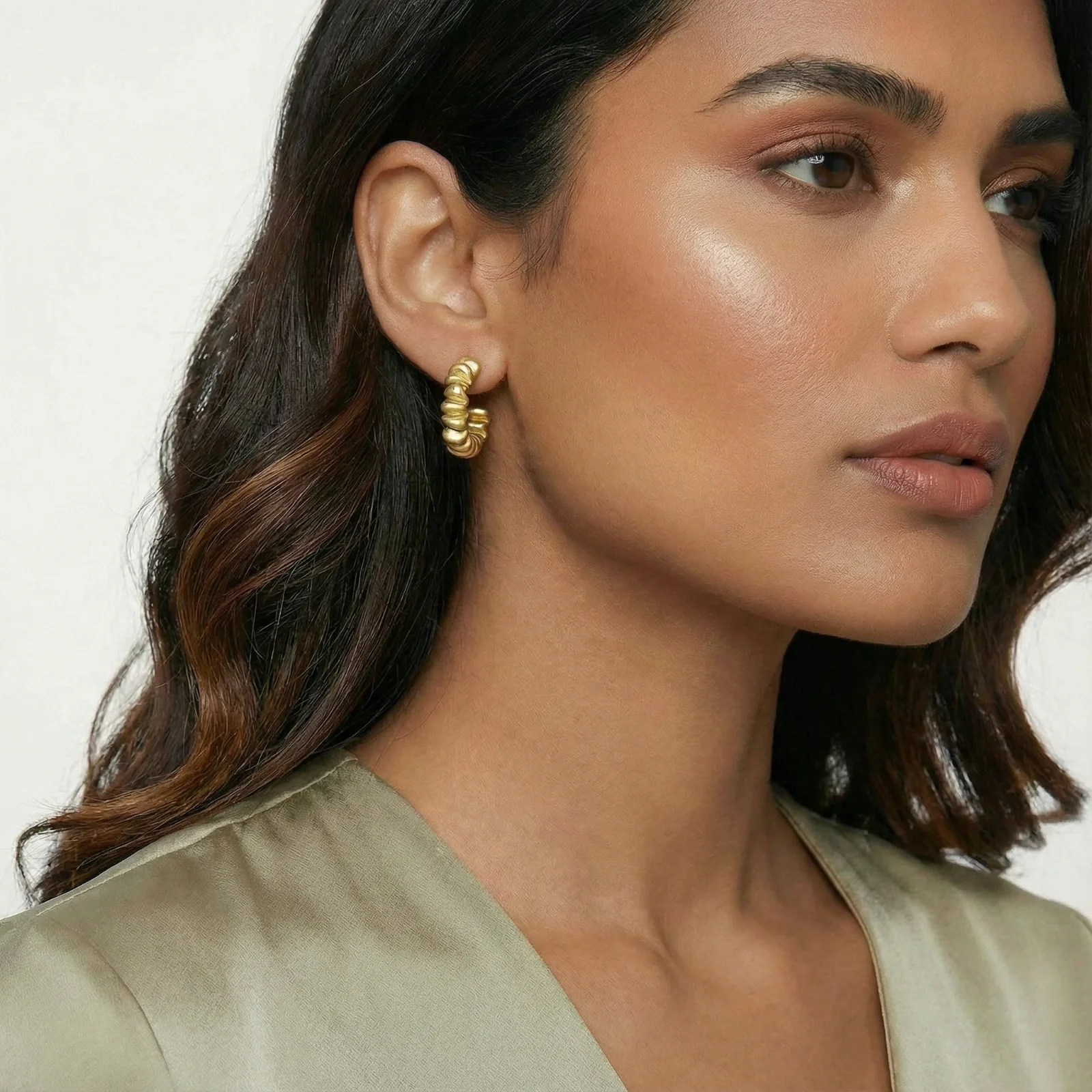Twisted Gold Hoops - Image 2