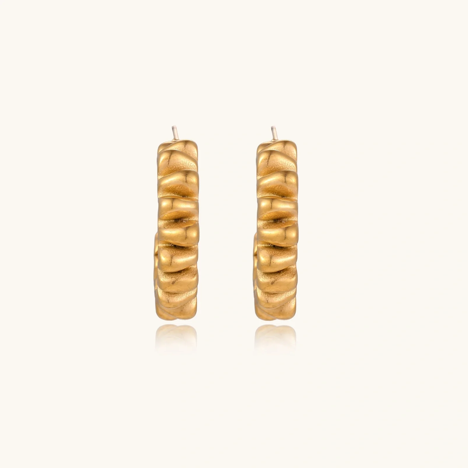 Twisted Gold Hoops - Image 4