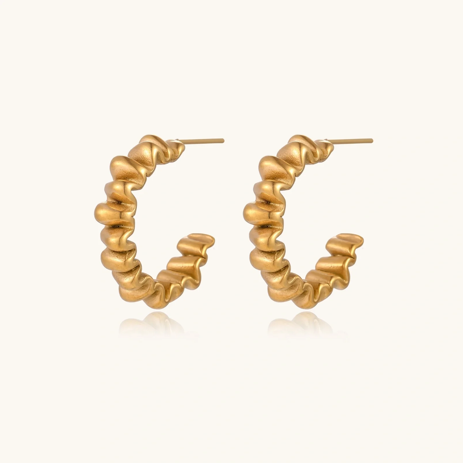 Twisted Gold Hoops - Image 5