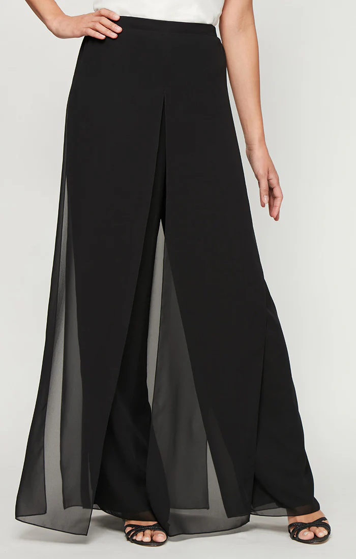 Chiffon Wide-Leg Carwash Pant